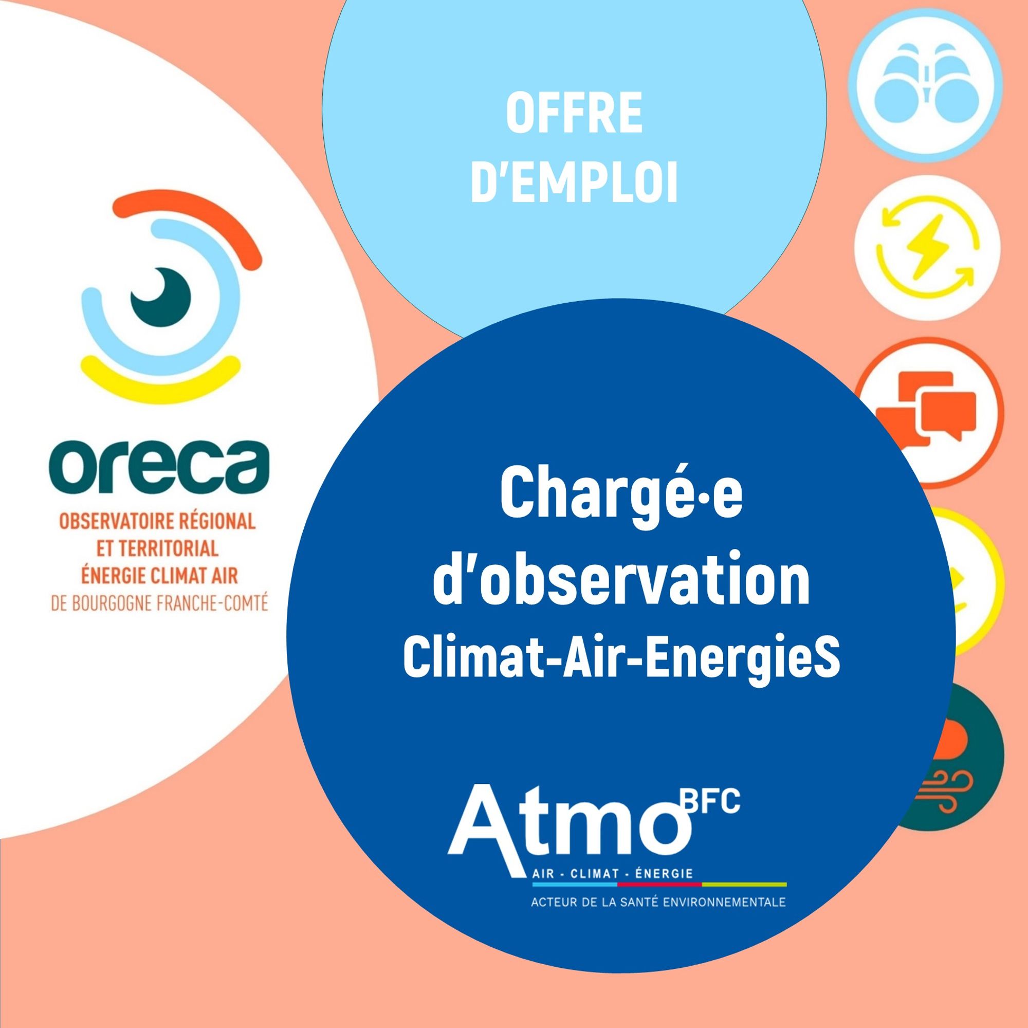 Offre d'emploi "chargé·e d’observation Climat-Air-EnergieS"